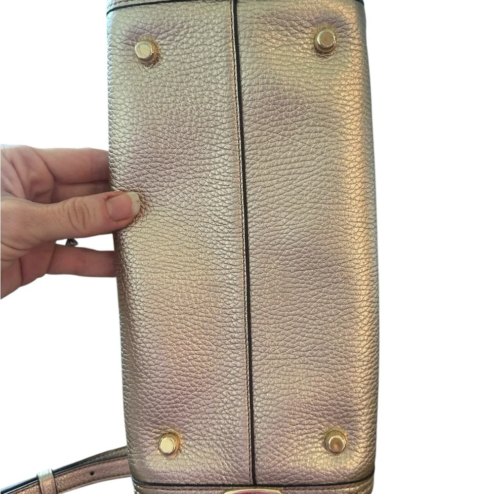 Coach Metallic Gold Swagger Leather Satchel with Gold Hardware - Picture 6 of 17